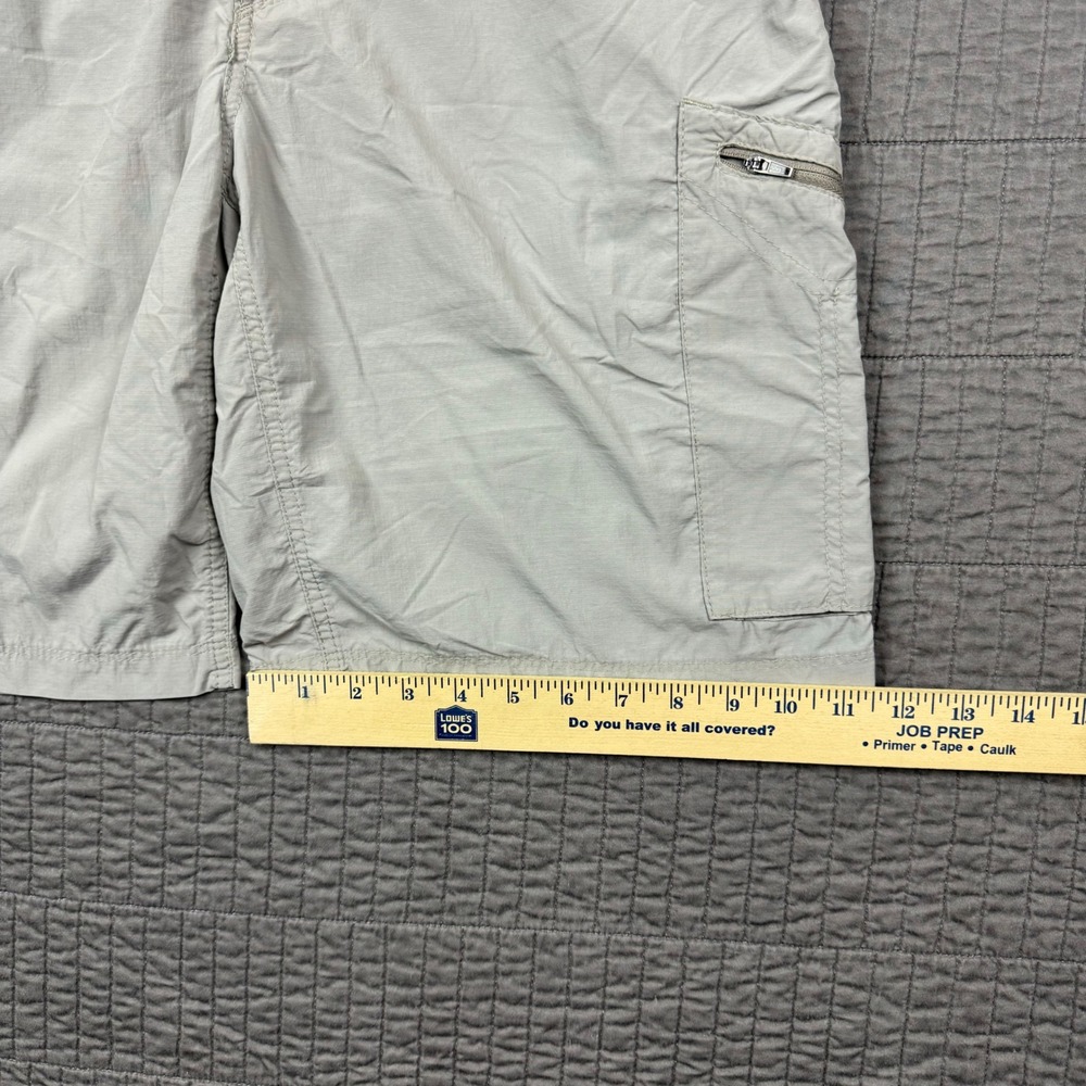 Columbia Cargo Shorts Men 34 Light Gray 10" Nylon Outdoors Hiking Fishing Casual - Picture 8 of 10